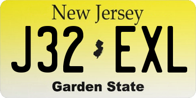 NJ license plate J32EXL