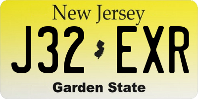 NJ license plate J32EXR