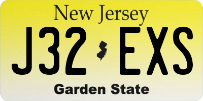 NJ license plate J32EXS