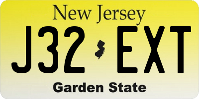 NJ license plate J32EXT