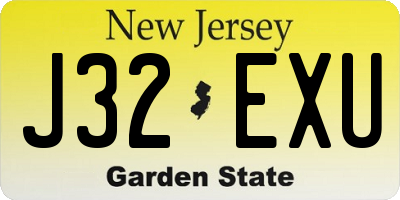 NJ license plate J32EXU