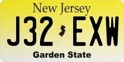 NJ license plate J32EXW
