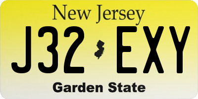 NJ license plate J32EXY