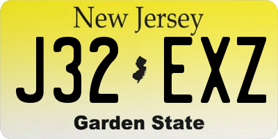 NJ license plate J32EXZ