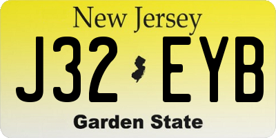 NJ license plate J32EYB