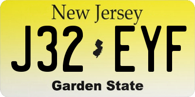 NJ license plate J32EYF