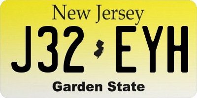 NJ license plate J32EYH