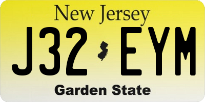NJ license plate J32EYM