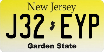 NJ license plate J32EYP