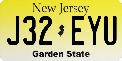 NJ license plate J32EYU