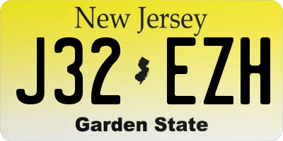 NJ license plate J32EZH