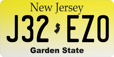 NJ license plate J32EZO
