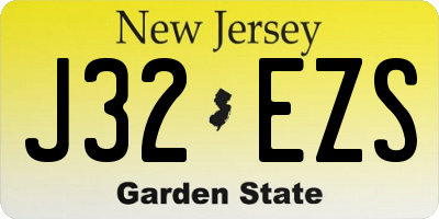 NJ license plate J32EZS