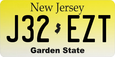 NJ license plate J32EZT