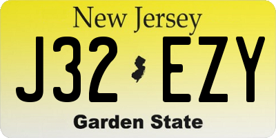 NJ license plate J32EZY