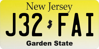NJ license plate J32FAI