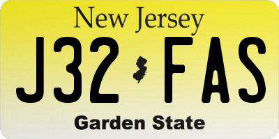 NJ license plate J32FAS