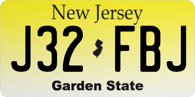 NJ license plate J32FBJ