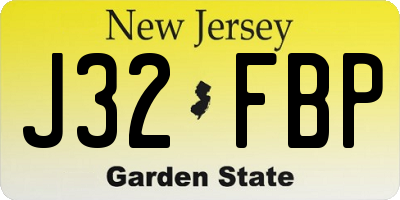 NJ license plate J32FBP