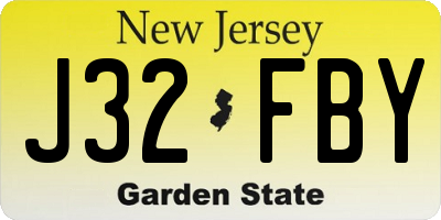 NJ license plate J32FBY