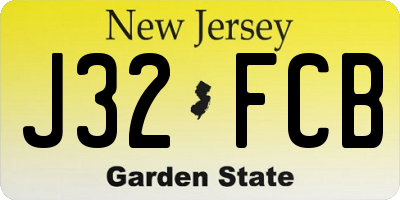 NJ license plate J32FCB