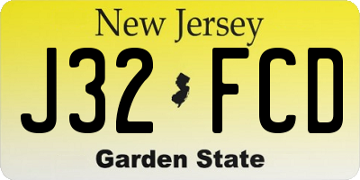 NJ license plate J32FCD