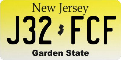 NJ license plate J32FCF