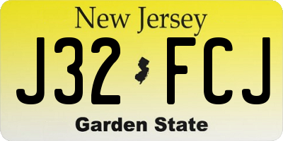 NJ license plate J32FCJ