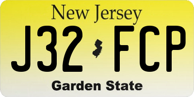 NJ license plate J32FCP