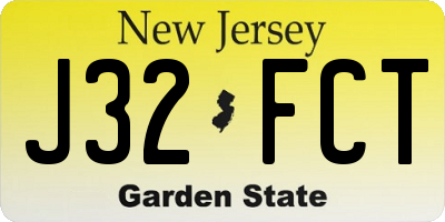NJ license plate J32FCT