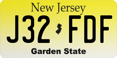 NJ license plate J32FDF