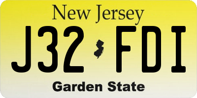 NJ license plate J32FDI