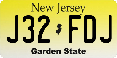 NJ license plate J32FDJ