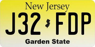 NJ license plate J32FDP