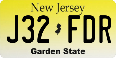 NJ license plate J32FDR