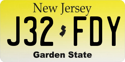 NJ license plate J32FDY