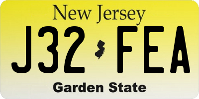 NJ license plate J32FEA