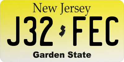 NJ license plate J32FEC