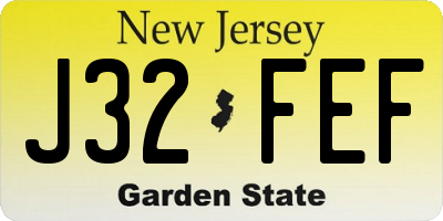 NJ license plate J32FEF
