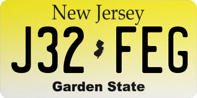 NJ license plate J32FEG