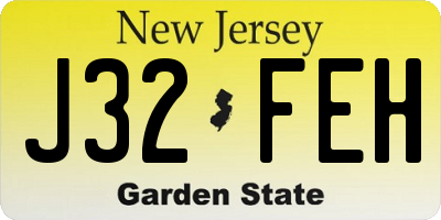 NJ license plate J32FEH