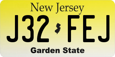 NJ license plate J32FEJ