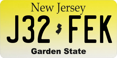 NJ license plate J32FEK