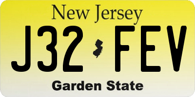 NJ license plate J32FEV