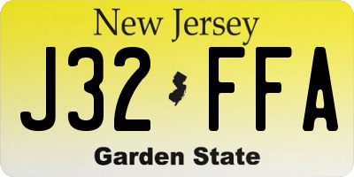 NJ license plate J32FFA