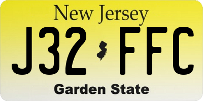 NJ license plate J32FFC