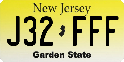 NJ license plate J32FFF
