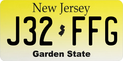 NJ license plate J32FFG