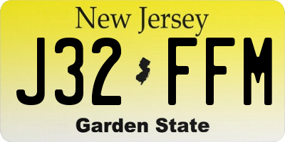 NJ license plate J32FFM