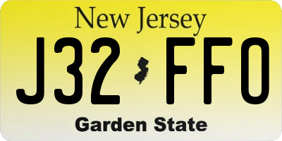 NJ license plate J32FFO